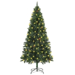 Albero di Natale Preilluminato con Pigne Verde 180 cm