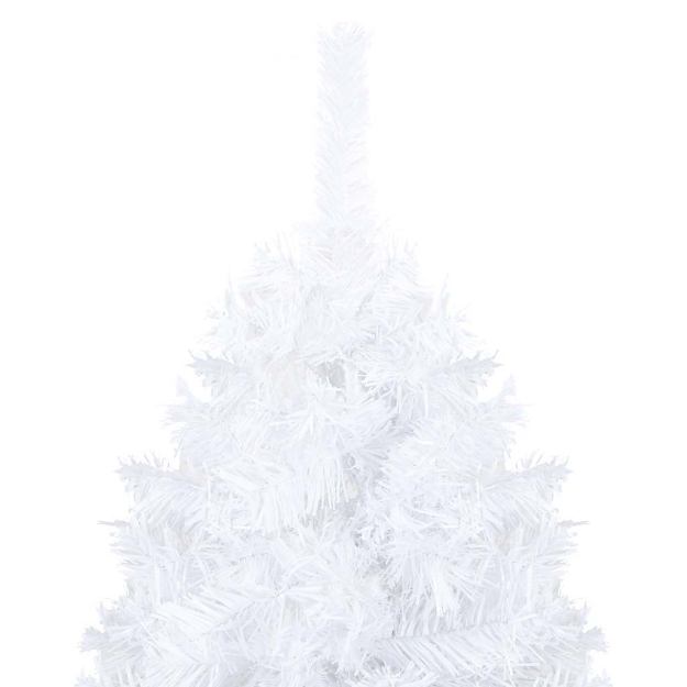 Albero di Natale Preilluminato con Palline Bianco 150 cm PVC