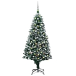 Albero di Natale Preilluminato con Palline e Pigne 210 cm