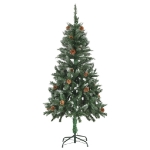 Albero di Natale Artificiale Preilluminato con Pigne 150 cm