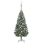 Albero di Natale Preilluminato con Palline e Pigne 180 cm