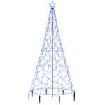 Albero di Natale con Palo in Metallo 500 LED Blu 3 m