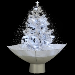 Albero di Natale con Neve e Base a Ombrellone Bianco 75 cm