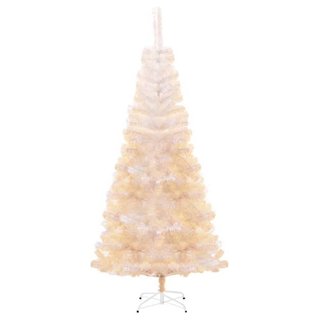 Albero di Natale Artificiale Punte Iridescenti Bianco 240cm PVC