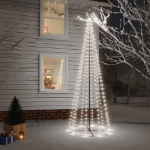 Albero di Natale a Cono Bianco Freddo 310 LED 100x300 cm