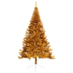 Albero di Natale Artificiale a Metà con Supporto Oro 240 cm PET