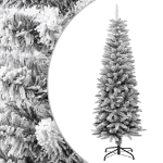 Albero Natale Artificiale Sottile Neve Floccata 150cm PVC e PE