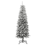 Albero Natale Artificiale Sottile Neve Floccata 150cm PVC e PE