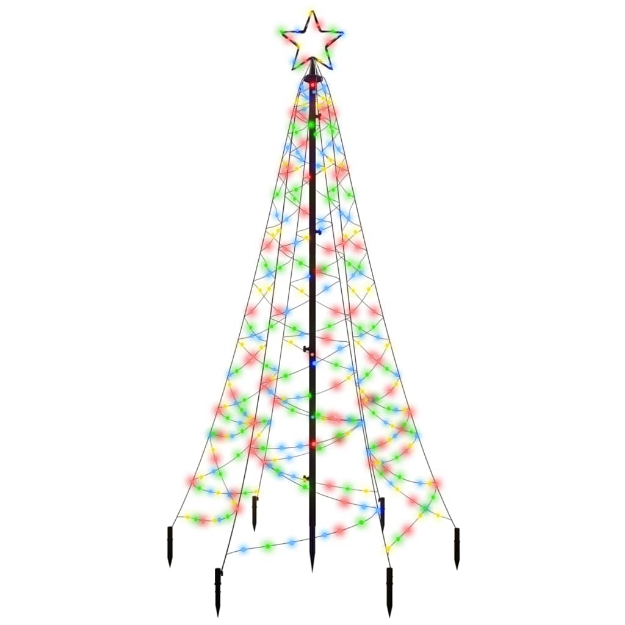 Albero di Natale con Puntale Colorato 200 LED 180 cm