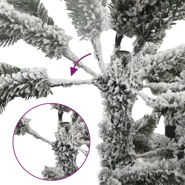 Albero Natale Artificiale Incernierato con Neve Fioccata 150 cm