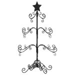 Albero di Natale Decorativo in Metallo Nero 90 cm