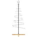 Albero di Natale in Metallo con Base in Legno Nero 150 cm