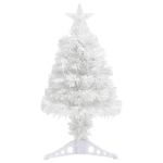 Albero Natale Preilluminato Bianco 64 cm in Fibra Ottica