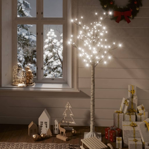 Albero Natale 140 LED 1,5 m Salice Bianco Caldo Interno Esterno