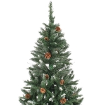 Albero di Natale Artificiale Pigne e Brillantini Bianchi 180 cm