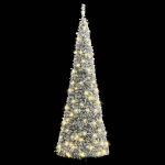 Albero di Natale Artificiale Pop-up Neve Fioccata 200 LED 210cm