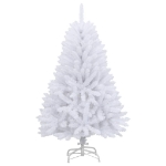 Albero di Natale Artificiale Incernierato con Base Bianco 120cm