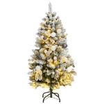 Albero Natale Incernierato con 150 LED e Palline 150 cm