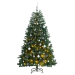 Albero Natale Incernierato con 300 LED e Palline 210 cm