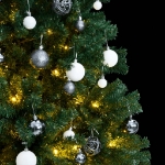 Albero Natale Incernierato con 300 LED e Palline 210 cm