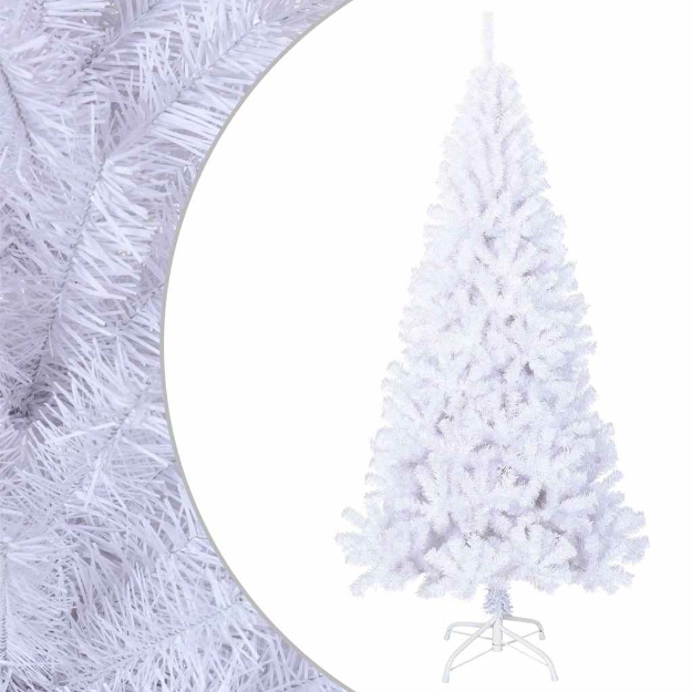 Albero di Natale Artificiale con Rami Spessi Bianco 210 cm PVC