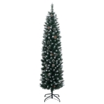 Albero di Natale Artificiale Sottile con 300 LED 180 cm