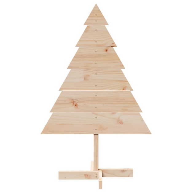 Albero di Natale Decorativo in Legno 110 cm in Legno Massello