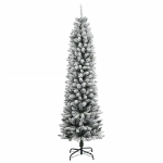 Albero di Natale Artificiale con 150 LED e Neve Fioccata 120 cm