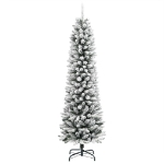 Albero Natale Artificiale Sottile Neve Floccata 180cm PVC e PE