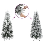 Albero Natale Artificiale Sottile Neve Floccata 180cm PVC e PE