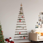 Albero di Natale da Parete con Stella 100x210 cm Ramo Naturale