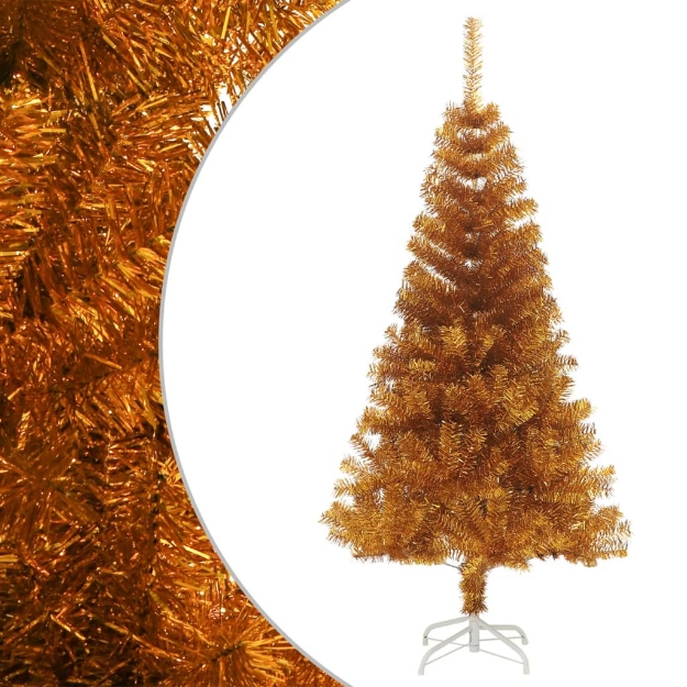 Albero di Natale Artificiale con Supporto Oro 150 cm PET