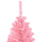 Albero di Natale Artificiale Sottile con Base Rosa 150 cm PVC