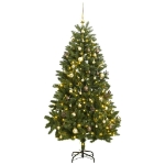 Albero Natale Artificiale Incernierato 300 LED e Palline 270 cm