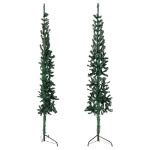 Albero Natale Artificiale Sottile a Metà Supporto Verde 210 cm