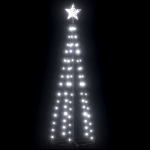 Albero di Natale a Cono con 84 LED Bianco Freddo 50x120 cm