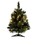 Albero di Natale Preilluminato con Palline Verde 60 cm