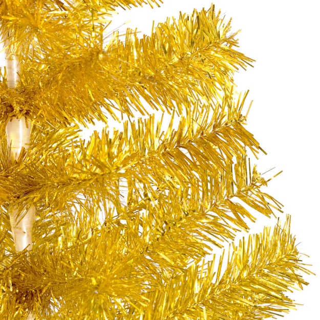 Albero di Natale Preilluminato con Palline Oro 240 cm PET