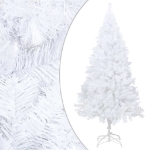 Albero di Natale Preilluminato con Palline Bianco 210 cm PVC