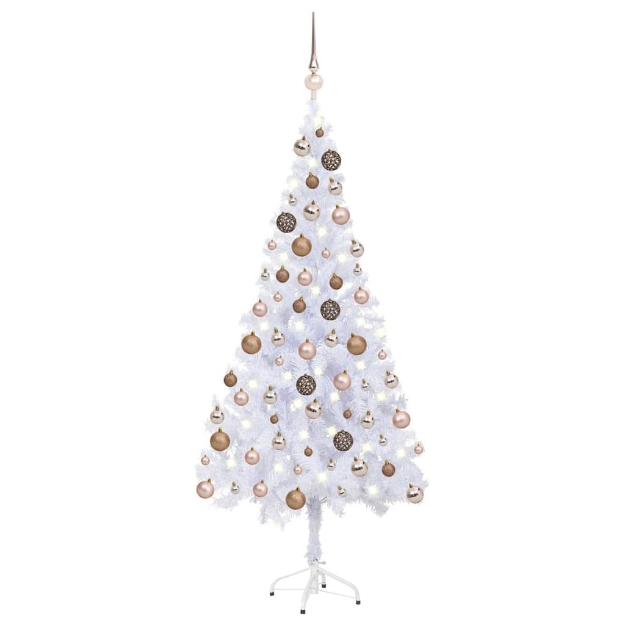 Albero di Natale Preilluminato con Palline 180 cm 620 Rami