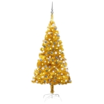 Albero di Natale Preilluminato con Palline Oro 150 cm PET