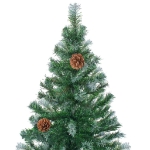 Albero di Natale Preilluminato con Palline e Pigne 210 cm