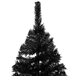 Albero di Natale Preilluminato con Palline Nero 240 cm PVC