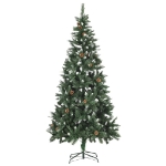 Albero di Natale Artificiale Preilluminato con Pigne 210 cm