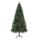 Albero di Natale Preilluminato con Palline e Pigne 180 cm