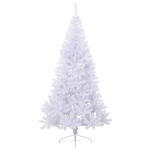 Albero di Natale Artificiale Metà con Supporto Bianco 180cm PVC