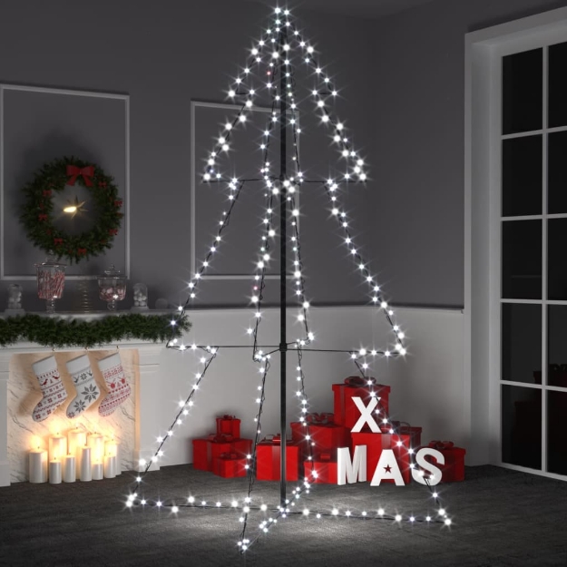 Albero di Natale a Cono 240 LED per Interni Esterni 118x180 cm