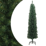 Albero di Natale Artificiale Sottile con Base Verde 240 cm PVC