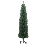 Albero di Natale Artificiale Sottile con Base Verde 240 cm PVC