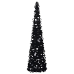 Albero di Natale Artificiale Apribile Nero 150 cm PET